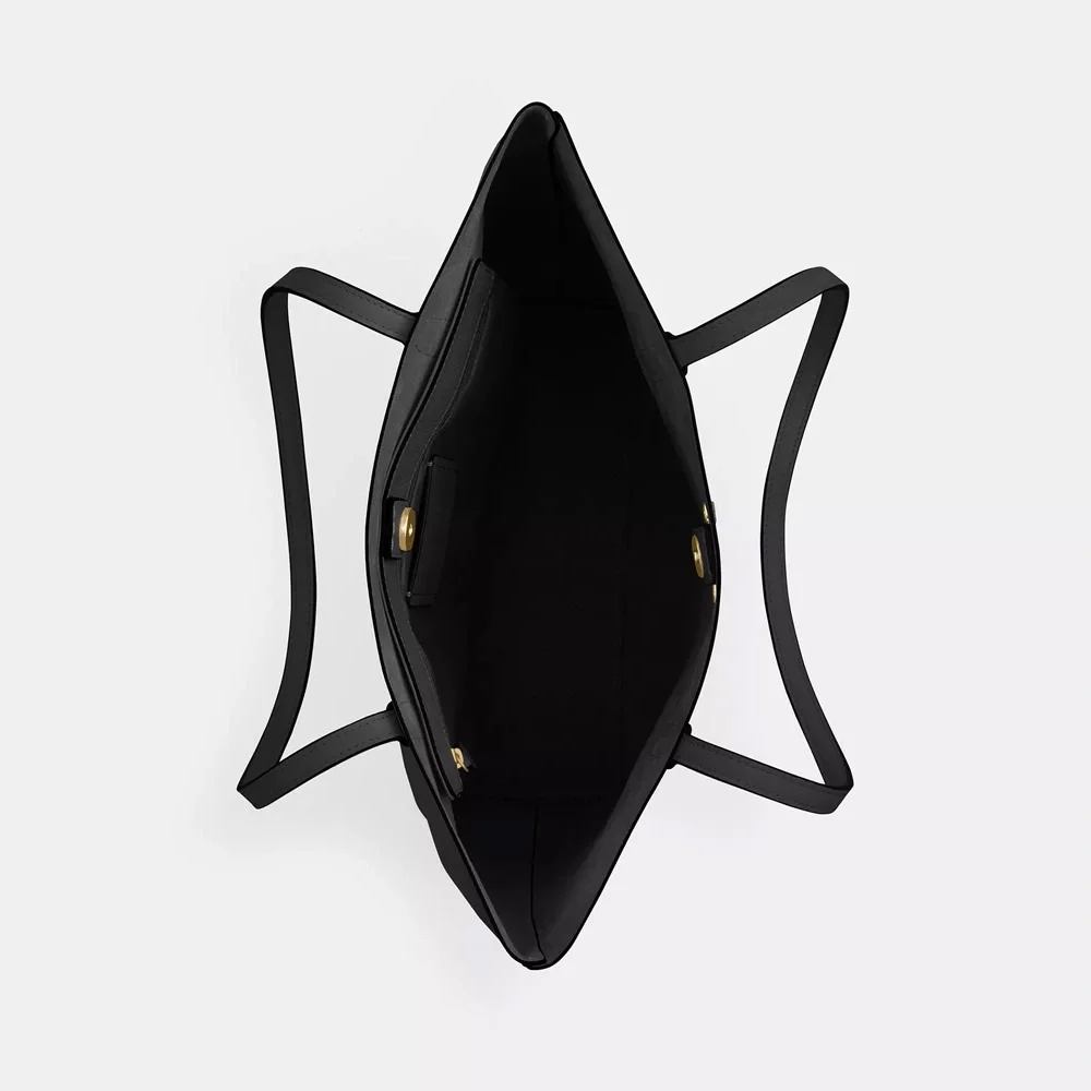 Coach Thea Leather Large Shoulder Tote Black - Picture 3 of 10